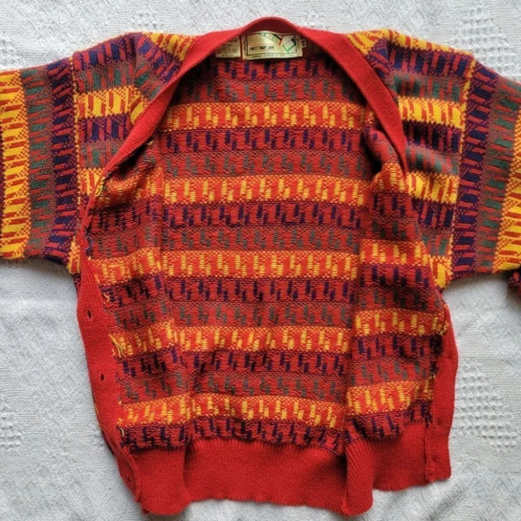 Sweet Baby Jane, Red Colorful Button  up Knit Cardigan - Picture 8 of 13